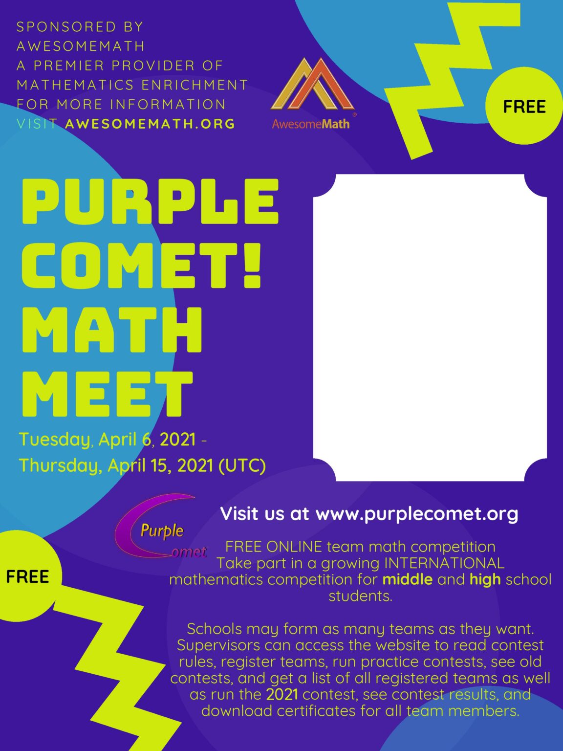 Gymnázium Doctrina Purple Comet! Math Meet 2021